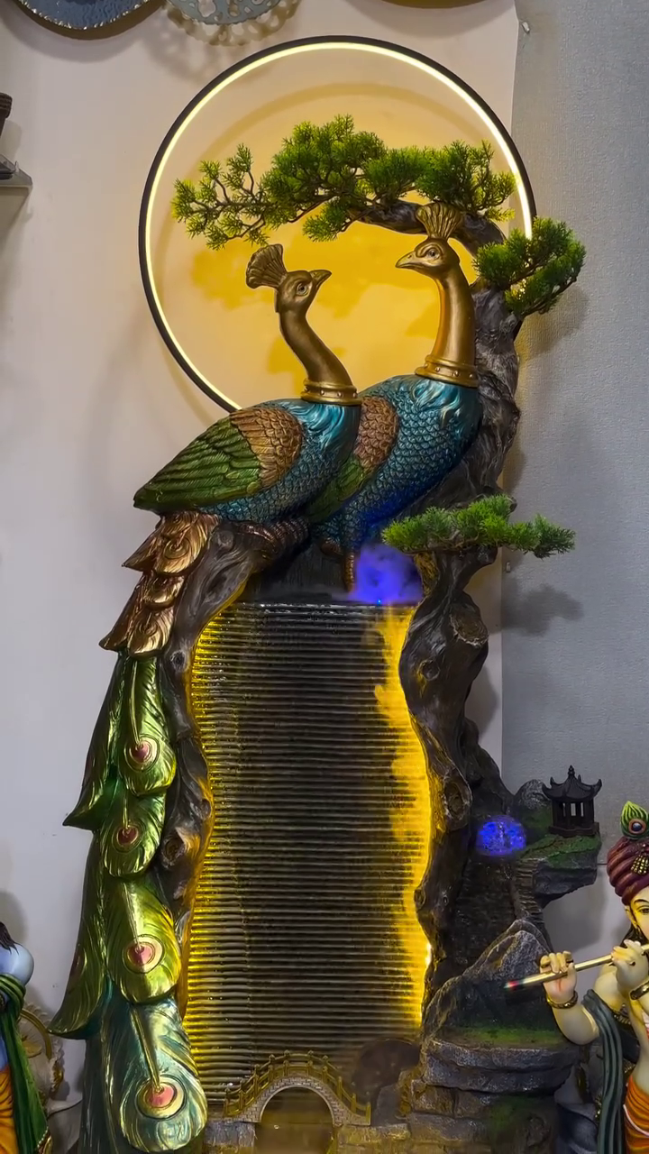 Elegant LED Peacock Water Fountain – Serenity Meets Splendor