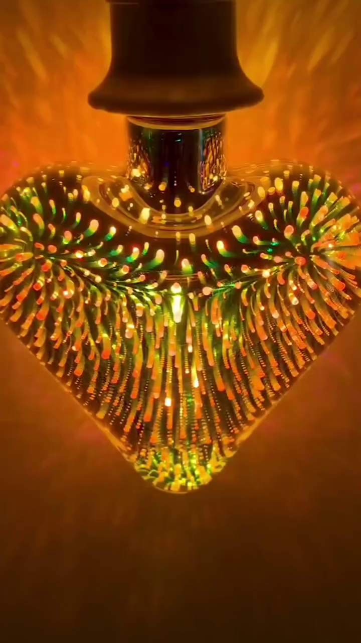 GalaxyGlow 3D Fireworks LED Bulb – Heart & Teardrop Edition