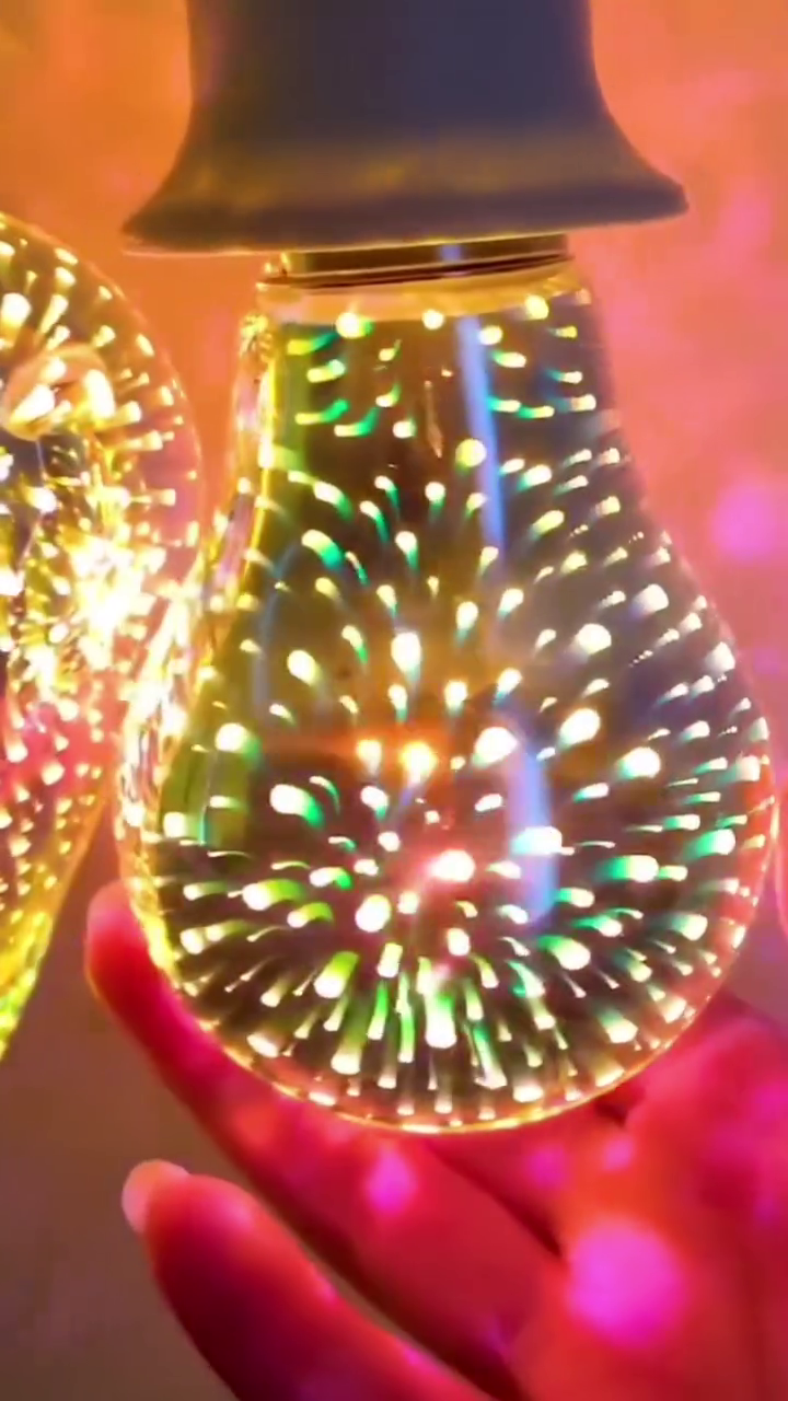 GalaxyGlow 3D Fireworks LED Bulb – Heart & Teardrop Edition