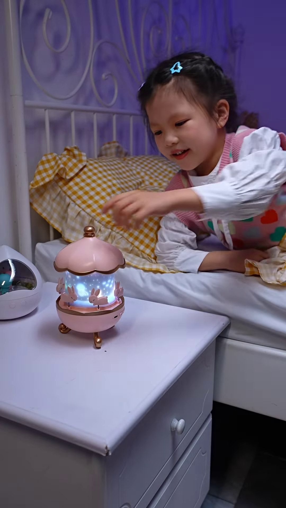 Rotating Carousel Night Light Projector for Kids – Soothing Starry Sky Lamp
