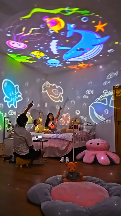 Rotating Carousel Night Light Projector for Kids – Soothing Starry Sky Lamp