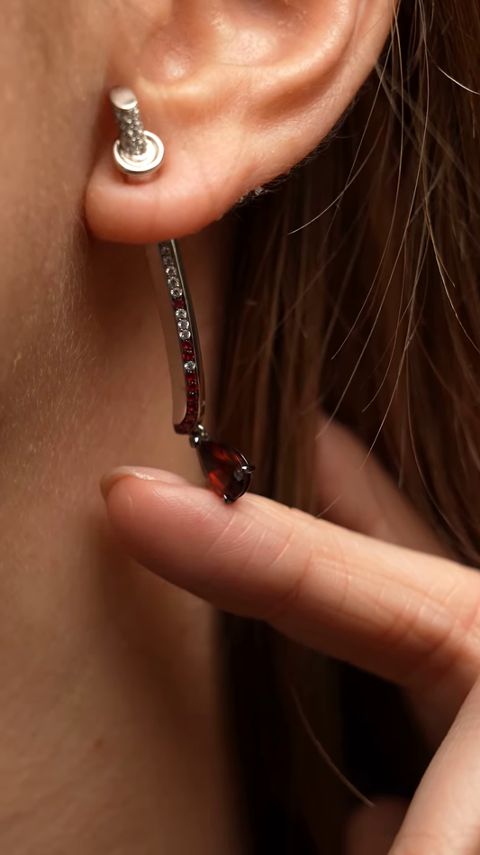 Crimson Katana Statement Earrings