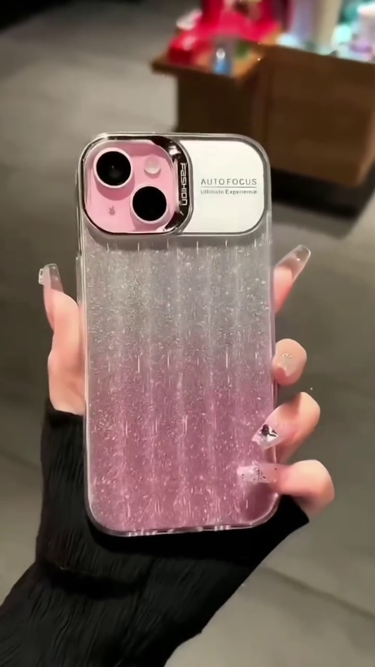 Glitter Gradient Shockproof iPhone Case with Autofocus Lens Protection