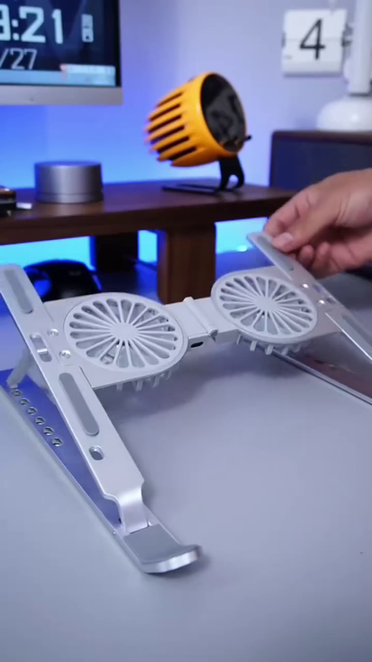 Aluminum Laptop Stand with Dual Cooling Fans