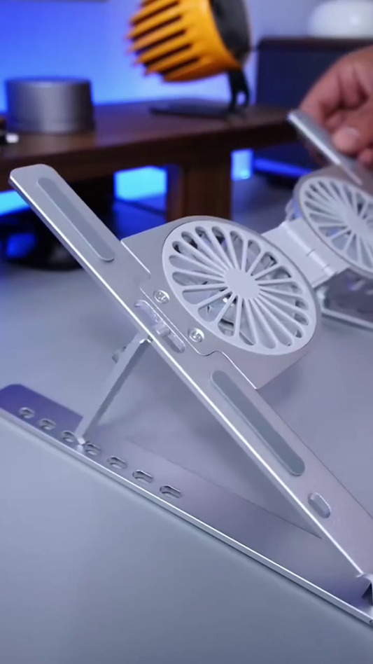 Aluminum Laptop Stand with Dual Cooling Fans